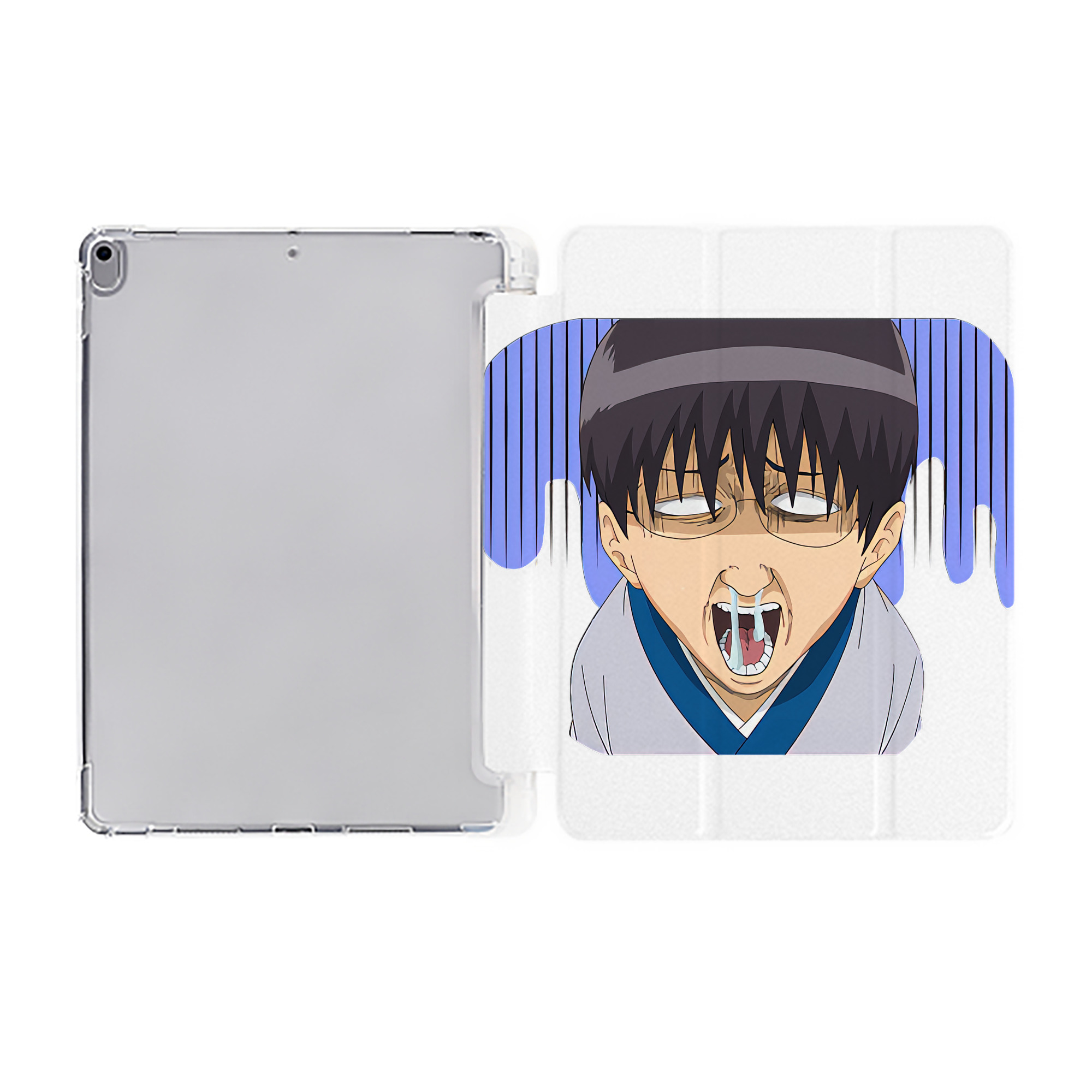ぎんたま 坂田銀時（さかたぎんとき） 神楽 志村新八（しむら しんぱち） GINTAMA Sakata Gintoki Kagura Shimura Shinpachi IPad ケース ペン収納付き 三つ折りスタンド PUレザー×シリコン 対応機種9.5/10.5/10.9インチ